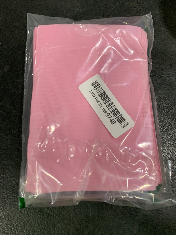 Photo 1 of SUTOKAKA 125Pcs Pink Disposable Table Mats for Nail Art 3 Ply Foldable Waterproof Dental Bibs Tattoo Sheets Nail Practice Table Cover for Medical Supplies Manicure Salon Pads