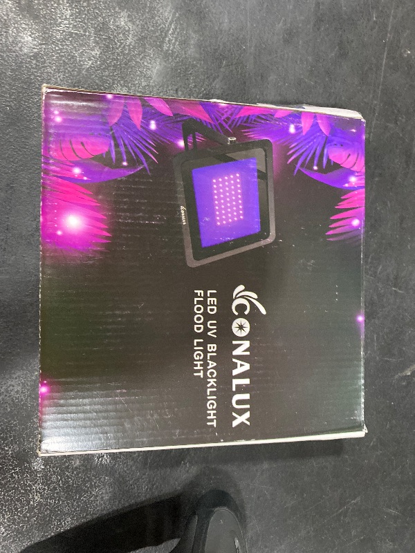 Photo 1 of CONALUX 365nm 50W LED Black Light with US Standard Plug and Switch, 4.9ft Power Cord, IP66 Waterproof Blacklight is used for Indoor or Outdoor Glow Party, Stage Lighting,Body Paint, Fluorescent Poster