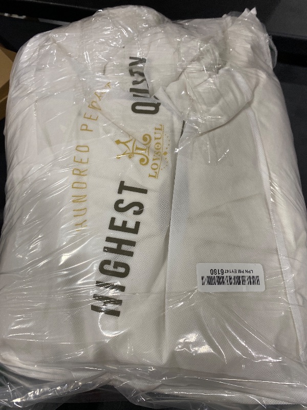 Photo 1 of L LOVSOUL Goose Feather Down Fiber Comforter Full Size, 100% Organic Cotton Fabric Duvet Insert,1200TC,750+FP, Hotel Collection, All Season White Bedding Comforters with 8 Tabs,62oz