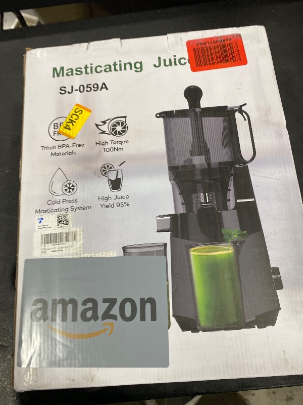 Photo 1 of Cold Press Juicer, 5.3" Wide Feed Chute Juice Extractor Machine with 400W, High Juice Yield, Slow Masticating Juicer for Whole Vegetables & Fruits, Deep Grey