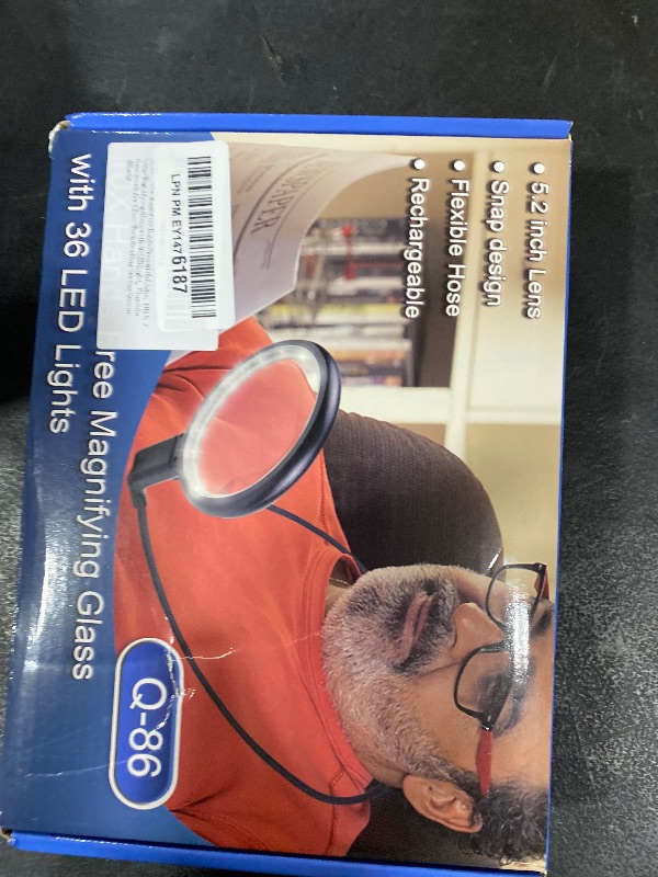 Photo 1 of Neck Magnifier Hands Free with Light, 10X 5.2 Large Magnifying Glass with 36 LED Light, Flexible Gooseneck for Close Work Reading Sewing Senior (Black)