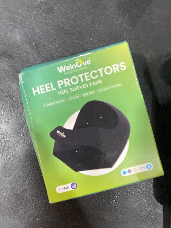 Photo 1 of Welnove Gel Heel Protector Cups, Inserts Pads for Women Men, Plantar Fasciitis, Heels Spur Pain Relief, Achilles Tendonitis Dry Cracked Heel Support Cushion Black (W 4.5-9 / M 5-8)