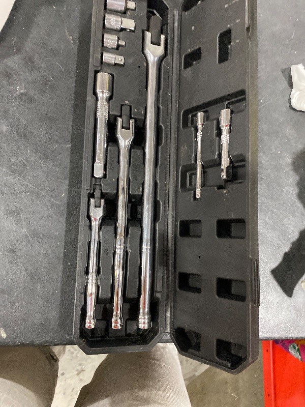 Photo 1 of KOOPOOL 10-Piece Breaker Set - 3/8", "1/2", "1/4" Breaker Bars, 180 Rotatable Head, 3 Extension Bars, 6"-15" Lengths, Organizer Case
