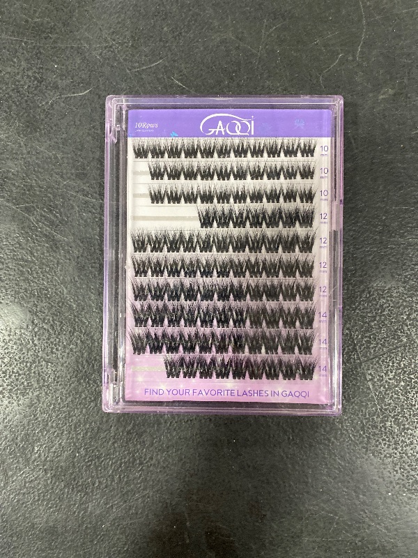 Photo 1 of GAQQI Lash Clusters, GQ03 False Eyelashes DIY Lash Extensions C Curl 168PCS Cluster Lashes 12MM, Wispy and Natural Lash Wisps (GQ03,12mm,C Curl)