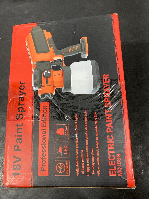 Photo 1 of Cordless Paint Sprayer 70000RPM Compatible for Milwaukee 18V Battery, 1200mL Handheld HVLP AUTO Paint Sprayer with Brushless Motor for Home Furniture Deck Ceiling Cabinets Fence Door(No Battery)