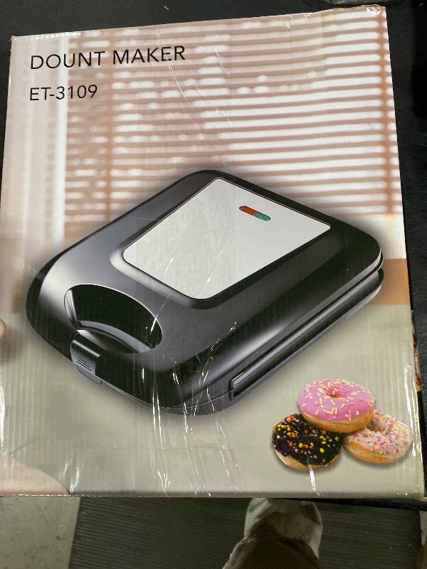 Photo 1 of 2025 Mini Donut Maker Machine for Home, Kid-Friendly 16-Hole Electric Doughnut and Pancake Maker with Non-Stick Surface, Ideal for Homemade Doughnuts (Black with Mini Oven Gloves & Brush)