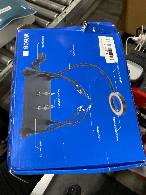 Photo 1 of NZQXJXZ Helping Hands Soldering Station with 3x Magnifying Glass and Light, Soldering Holder Metal Circuit Board Holder 4 Flexible Metal Arms Magnetic Helping Hand for Soldering, Assembly, Repair