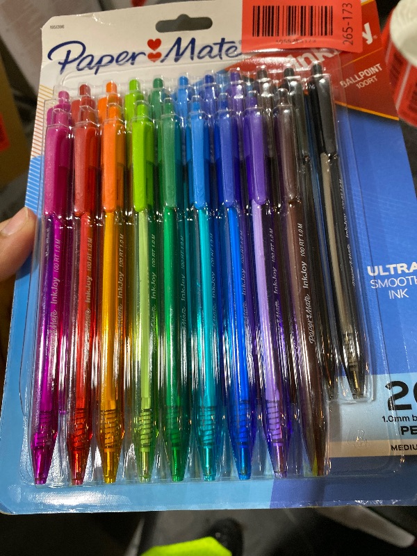 Photo 1 of Paper Mate InkJoy 100RT Retractable Ballpoint Pens, Medium Point (1.0mm), Assorted, 20 Count