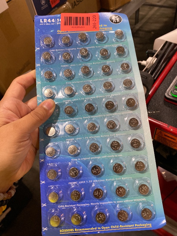 Photo 1 of PGSONIC 50 Pack LR44 Batteries, 1.5 Volt Alkaline Button Cell Batteries with Long Lasting Power