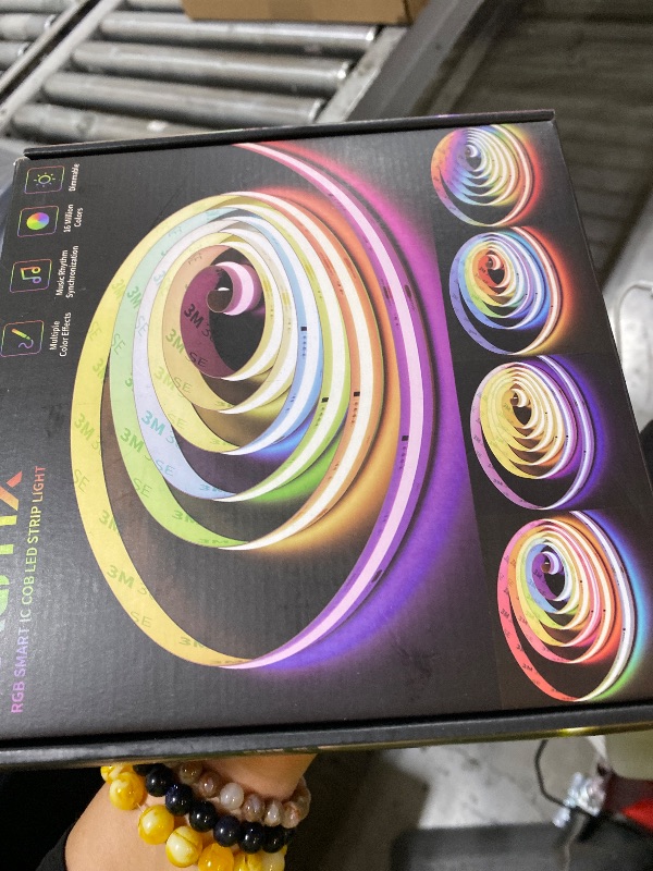 Photo 1 of PAUTIX RGB Smart IC COB LED Strip Light Addressable 16.4ft/5m,UL-Listed 24V Color Flowing Strip Light Multicolor Flexible Tape Light Kit with APP Control/Music Mode,for TV,Bedroom,Party DIY Decoration