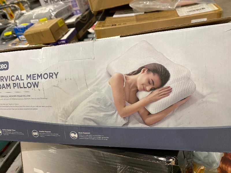 Photo 1 of Osteo Cervical Pillow for Neck Pain Relief, Hollow Design Odorless Memory Foam Pillows with Cooling Case, Adjustable Orthopedic Bed Pillow for Sleeping, Support for Side Back Sleepers