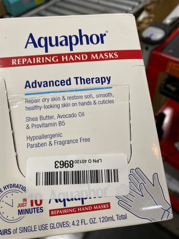 Photo 1 of Aquaphor Repairing Foot Masks, Moisturizing Socks for Dry hands, Hydrating Foot Care Treatment with Avocado Oil and Shea Butter, Pack of 6