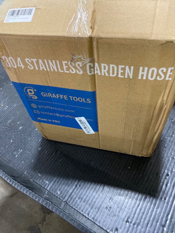 Photo 1 of Girafe Tools Garden Hose 100ft x 5/8", 304 Stainless Steel Metal Water Hose, No Kink Garden Water Hose with 9 Pattern Spray Nozzle, Flexible, Lightweight, Kink Free Hose for Yard, Outdoor