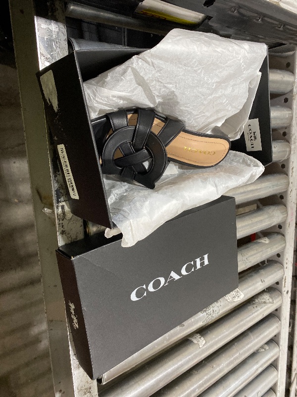 Photo 1 of Coach Women's Tillie Leather Sandal Pump, Black, 7