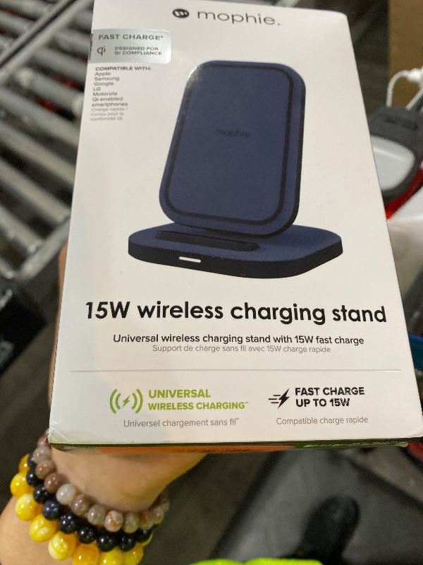 Photo 1 of Mophie Universal Wireless Charging Stand - 15 Watt Fast Charging for Qi-Cerified Phones Like Samsung Galaxy, Google Pixel, Apple iPhone 11 (Pro, Pro Max), iPhone XR/XS/SE, iPhone 8 - Black