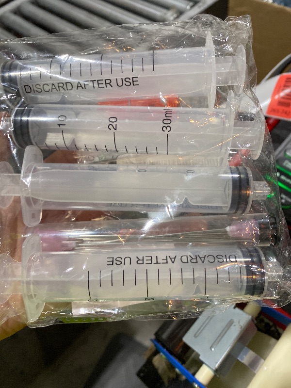 Photo 1 of 30ml Glue Applicator Syringes with 18G 4 Inch Blunt Tip Injector Long Needles and Cap for Dispenser Liquids, Ink, Oil, Epoxy, Wood Glue