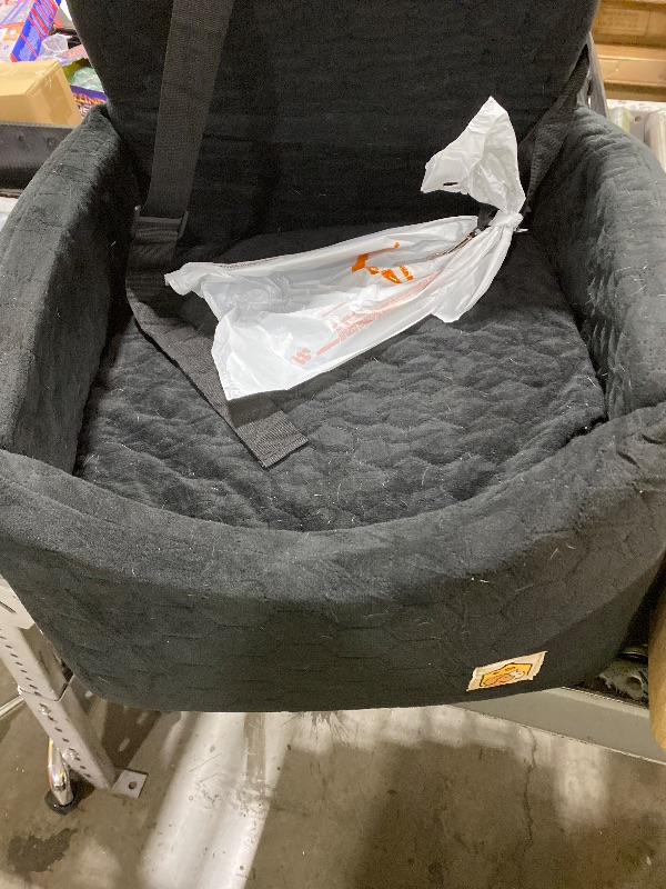 Photo 1 of Dog Car Seat for Small/Medium Dogs - Dog Booster Seat with Safety Straps & Non-Slip Base, Travel Pet Car Seat with Storage Pockets, Washable & Removable, Suitable for Dogs Under 35 lbs (Black)
