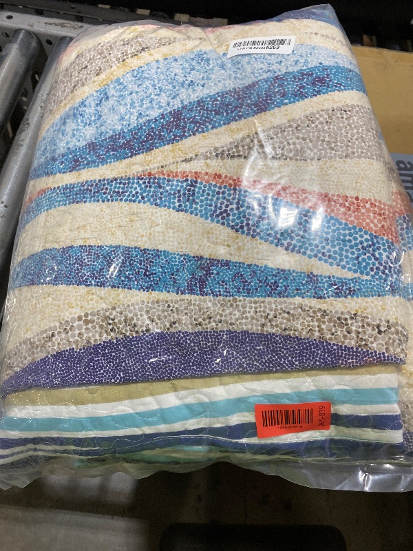 Photo 1 of HoneiLife Oversized King Bedspreads 120x120 - Beach Quilt 3 Pieces, Coastal Quilt Sets, California King Quilt, Nautical Bedspreads Ocean Coverlets, Lightweight Bed Cover, Summer Quilts