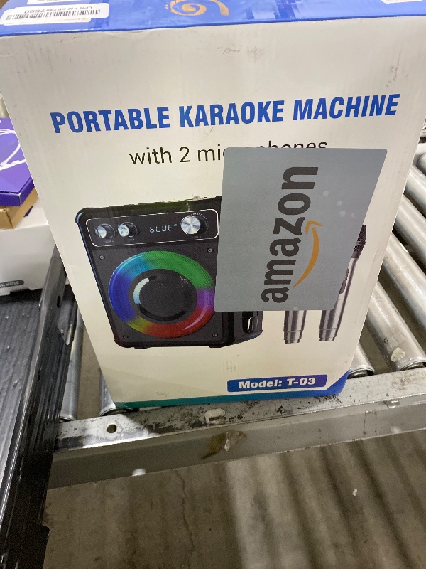 Photo 1 of VOSOCO Karaoke Machine, Portable Bluetooth Karaoke Speaker with 2 Wireless Microphones, PA System for Adults Kids with LED Lights, Supports FM/AUX/USB/TF for Home Party