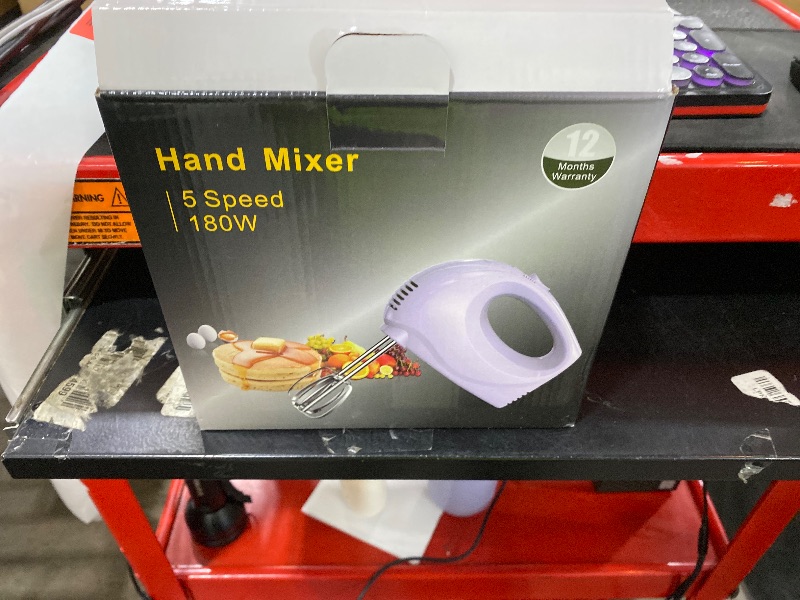 Photo 1 of Handmixer Electric Handheld - 5 Speed Portable Kitchen Mixer Electric with 5 Stainless Steel Accessories Whisk, Food Beater for Whipping Mixing Cookies(Violet)
