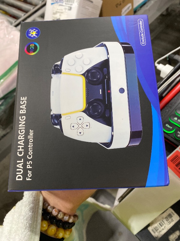 Photo 1 of Puning PS5 Charger Station for Dualsense Edge Controller,Dual Controller Charging Station for Playstation 5,Fast PS5 Charging Dock Stand with 9 RGB LED Light & Charging Cable