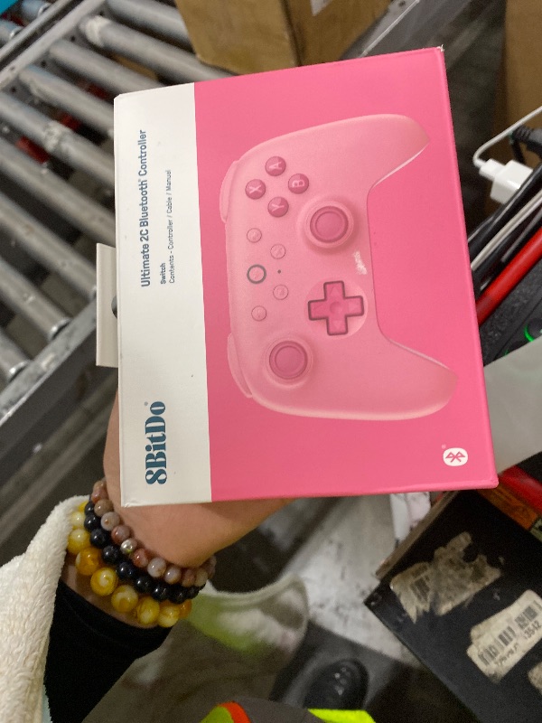 Photo 1 of 8Bitdo Ultimate 2C Hall Effect Joysticks Bluetooth Controller with Remappable L4/R4 Bumpers, 6-axis Motion Control, Rumble Vibration and Turbo Function for Switch/Switch 2 (Pink)