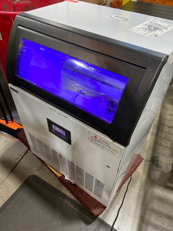 Photo 1 of Commercial Ice Maker Machine 360LBS/24H with 77LBS Large Ice Storage Bin, 126Pcs Clear Ice Cubes in 11Mins, Stainless Steel Under Counter Industrial Ice Machine for Bar, Restaurant Business