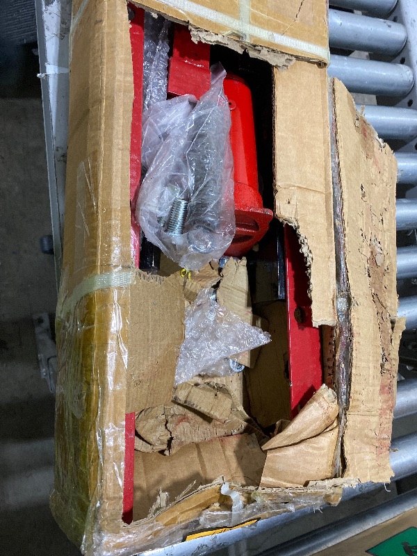 Photo 1 of 12-Ton Hydraulic Shop Press, Heavy Duty Benchtop Hydraulic Shop Press with 2 Press Plates, H-Frame Pneumatic Shop Press Adjustable Height,Red