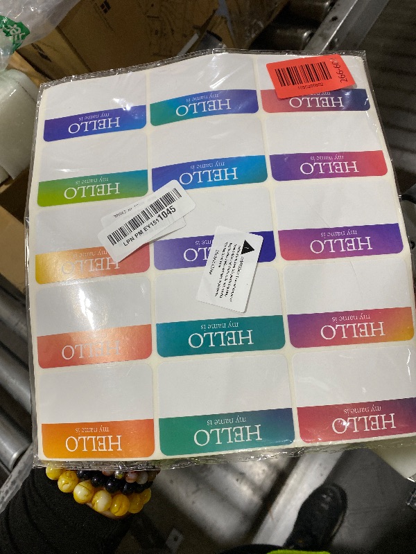 Photo 1 of 345 Pcs Name Tags Rainbow Sticker, Hello My Name is Stickers 15 Color, Hello My Name is Name Tag for School Office Home (3"x2")