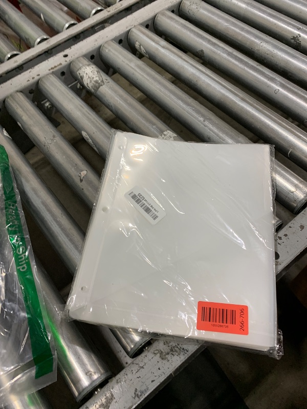 Photo 1 of cobee 50 Pcs 3 Hole Punch Clear Binder Pockets, Slash Binder Dividers Plastic Folder Sleeves Letter/A4 Size File Jackets Document Organizer for School Office