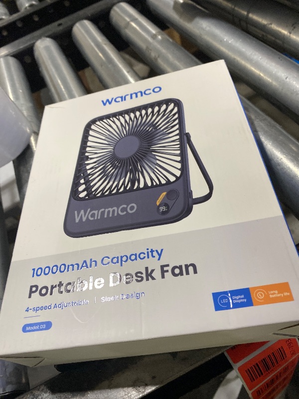 Photo 1 of Warmco 10000mAh Portable Travel Fan 7-inch, [10-24H Runtime] Ultra-thin Digital Display Small Desk Battery Operated Fan for Camping, Office, Bedroom, Cruise Essentials 2025