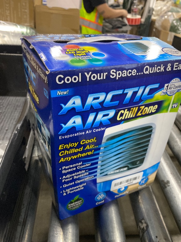 Photo 1 of Ontel Arctic Air Turbo Chill Evaporative Cooler with HydroChill Technology, 4-Speed Portable Air Cooler Fan, Up To 8 Hr Per Fill, 7-Color LED, Simple & Whisper Quiet Operation, for Home or Office Use