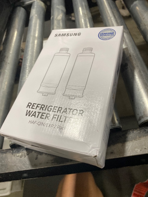 Photo 1 of SAMSUNG Genuine Filters for Refrigerator Water and Ice, Carbon Block Filtration for Clear Drinking Water, HAF-QIN-2P, 2 Pack