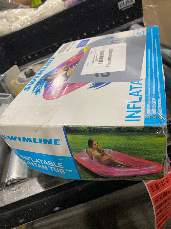 Photo 1 of SWIMLINE ORIGINAL Suntan Tub Classic Edition Inflatable Floating Lounger Pink & Purple, Tanning Pool Hybrid Lounge, Oversized Pillow, Fill With Water, Reflective Design For Tanning and Outdoors