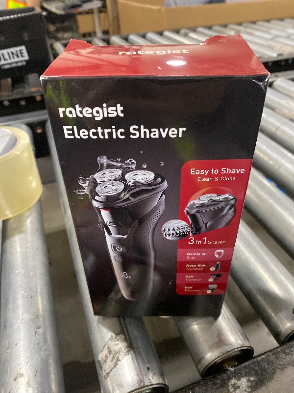 Photo 1 of rategist Cordless Electric Razor for Men: 3-in-1 Shaver for Beard/Nose/Sideburns - Turbo Speed & Precision Blades - IPX7 Waterproof Travel Kit (??Gloss Black??)