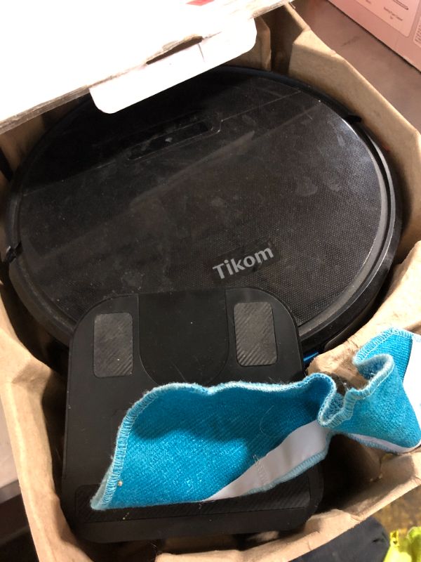 Photo 1 of Tikom Robot Vacuum and Mop Combo, 5000Pa Robotic Vacuum Cleaner, 150 Min Max, App & Remote Control, Ideal for Hard Floor, Carpet, Pet Hair, Self-Charge(G8000 Max)