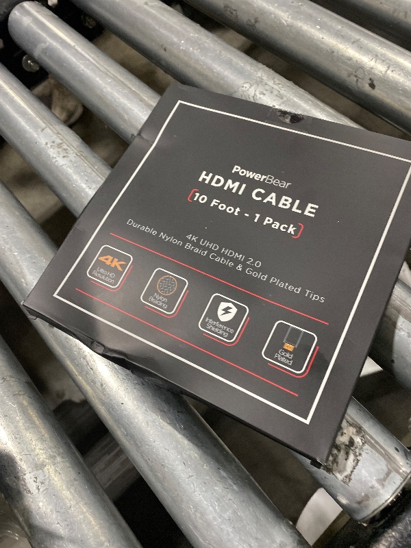 Photo 1 of PowerBear 4K HDMI Cable 10 ft | High Speed Hdmi Cables, Braided Nylon & Gold Connectors, 4K @ 60Hz, Ultra HD, 2K, 1080P, ARC & CL3 Rated | for Laptop, Monitor, PS5, PS4, Xbox One, Fire TV, & More