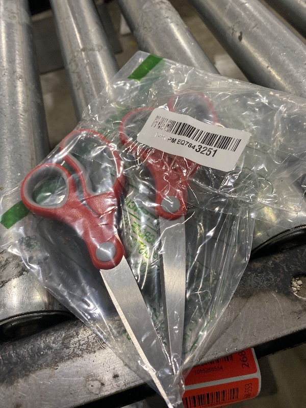 Photo 1 of Westcott 55846 7-Inch School Scissors, All-Purpose Heavy-Duty Scissors for Crafting, Back to School, Classroom Supplies,Red/Gray, 2 Pack