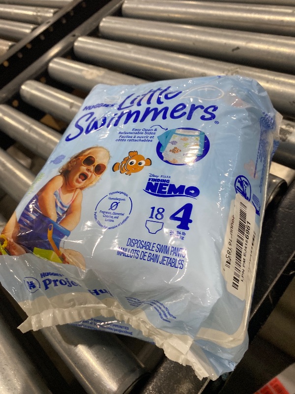 Photo 1 of Huggies Little Swimmers Disposable Swimming Diapers, Size 4 (24-34 lbs), 18 Ct