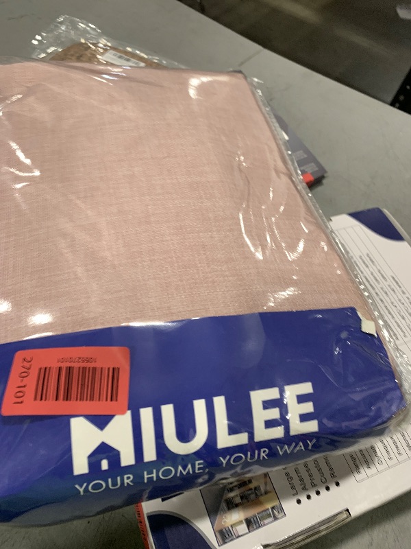 Photo 1 of MIULEE 100% Blackout Curtains 90 Inch Long 2 Panels for Bedroom, Thick Luxury Faux Linen Black Out Curtain Room Darkening Back Tab Pleat Window Textured Drapes with Hooks for Living Room, Baby Pink
