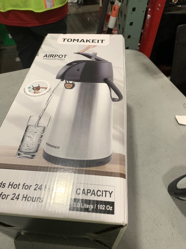 Photo 1 of Airpot Coffee Dispenser Thermal with Pump,3L/102 Oz Insulated Stainless Steel Large Airpot Coffee Carafe Lever Action for Hot/Cold Water,Thermal Carafe for Hot Cocoa for Parties