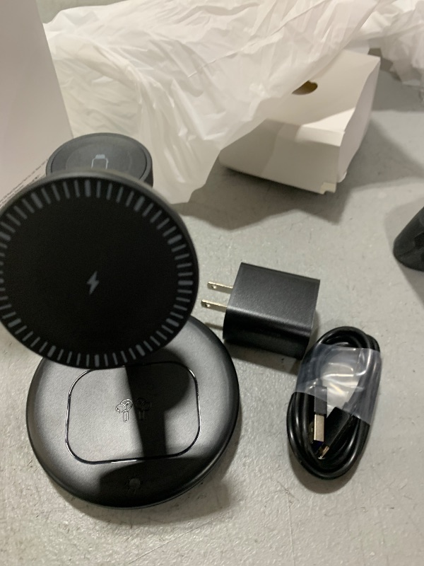 Photo 1 of ESR for 3-in-1 Charging Station, Qi2.2 Certified 25W MagSafe Charger Stand with CryoBoost, Phone-Cooling Fast Charging Station, for iPhone 17/16/15/14/13/12, AirPods, Apple Watch, Black
