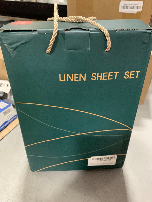 Photo 1 of SONORO KATE 100% French Pure Linen Sheets, Breathable and Durable Linen Queen Size Sheets, Anti-Tear Linen Bed Sheets, Machine Washable, 16 Inch Deep Pocket - 4 Piece (Natural Linen, Queen)