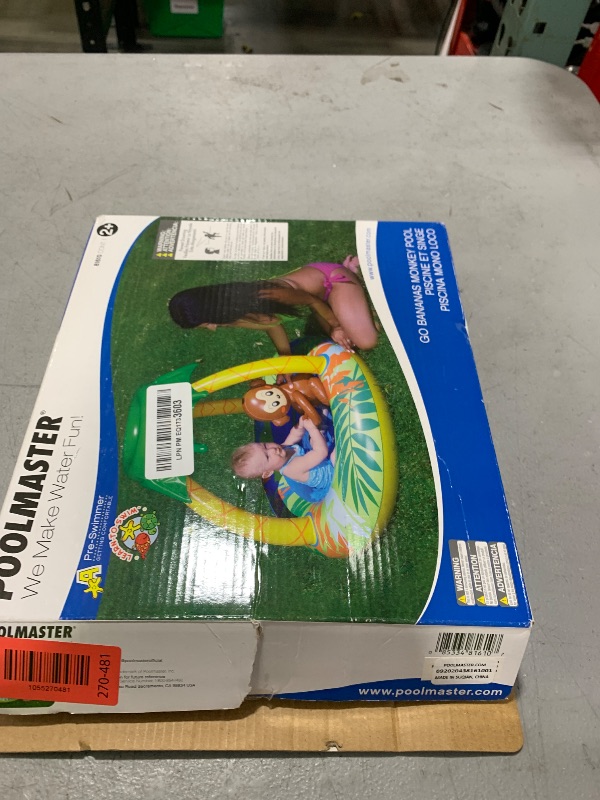 Photo 1 of Poolmaster Learn-to-Swim Go Bananas Monkey Inflatable Kiddie Pool With Canopy