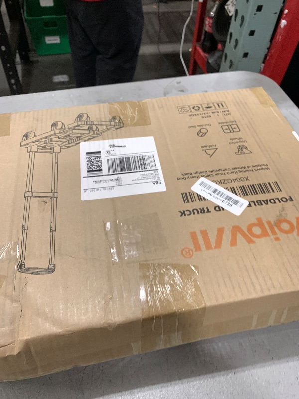 Photo 1 of Voipvvii Folding Hand Truck 500lbs, Portable Heavy Duty Dolly Cart, 6 Wheels Collapsible Luggage Cart with 2 Elastic Ropes - Compact Trolley Cart for Easy Moving - Ideal Hand Cart for Travel and More