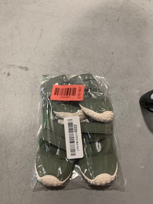 Photo 1 of DcOaGt Dog Shoes Mesh Breathable Dog Booties for Hot Pavement Summer with Anti-Slip Sole,Dog Boots Paw Protectors for Small Medium Puppy for Winter Snow Rain Hiking,Military Green 4PCS(Size 2)