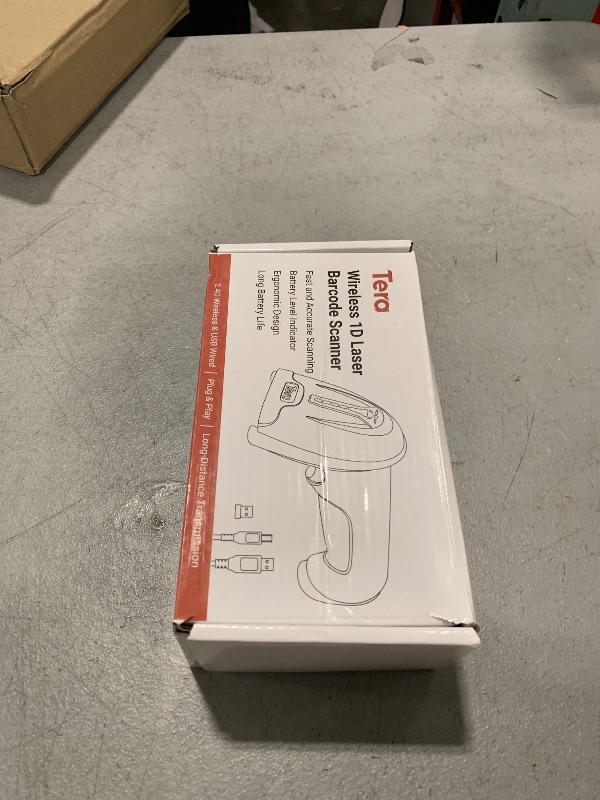 Photo 1 of Tera Barcode Scanner Wireless 1D Laser Cordless Barcode Reader with Battery Level Indicator, Versatile 2 in 1 2.4Ghz Wireless and USB 2.0 Wired