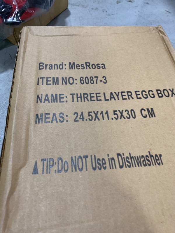 Photo 1 of MesRosa Egg Holder for Fridge,Automatically Rolling Egg Storage Container for Refrigerator,Egg Organizer for Fridge with Lid,Clear Plastic Dispenser, Tray & Box -3 Layer