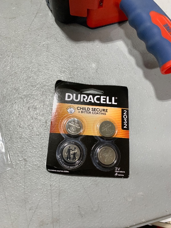 Photo 1 of Duracell 2032 Lithium Battery. 4 Count Pack. Child Safety Features. Compatible with Apple AirTag, Key Fob, and other devices. CR2032 3V Cell. 2032 Battery, Lithium Coin
