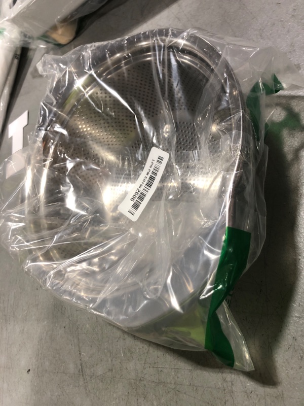 Photo 1 of 304 Stainless Steel Microporous Colander with Handle, Rice Washers Microporous Strainer Set For washing vegetables, fruits and rice, and draining cooked pasta.